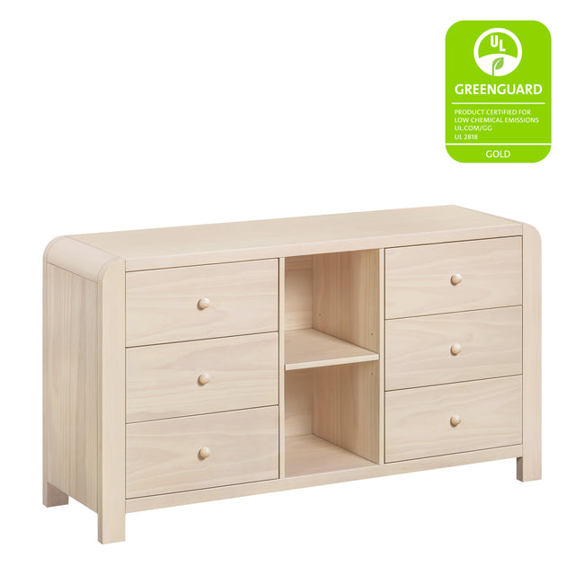 M18416NX,Babyletto Kids,TipToe 6-Drawer Assembled Dresser with Cubbies in Washed Natural