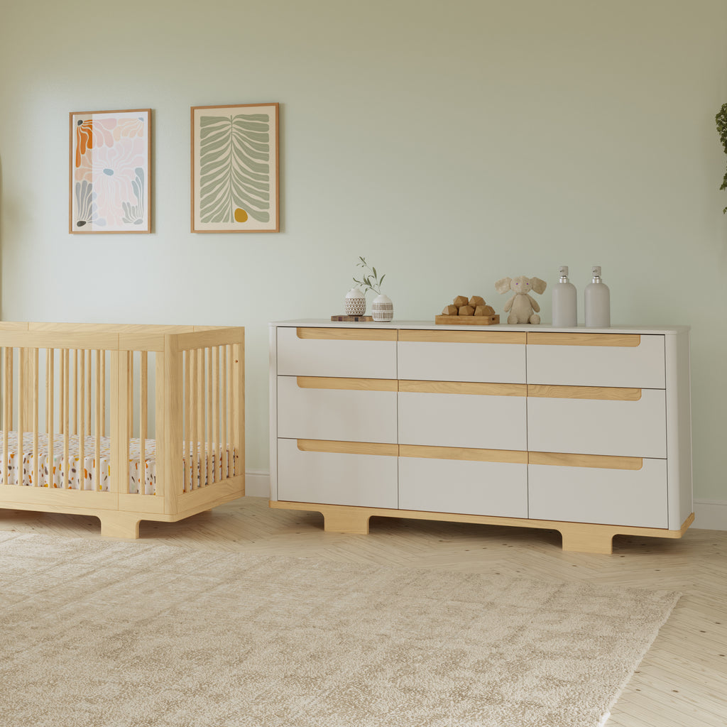 M23428WN,Babyletto,Yuzu 9-Drawer Dresser  Assembled in White/Natural