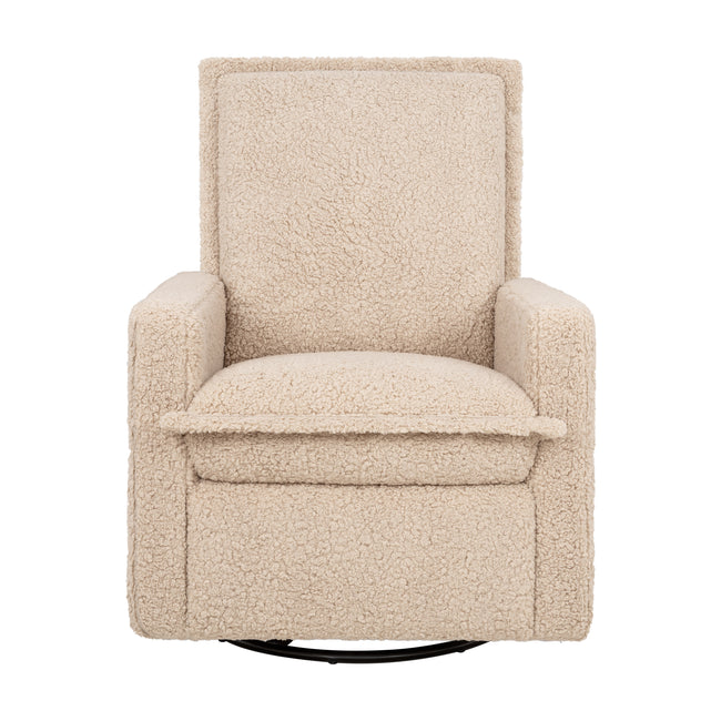 M20977CSG,Babyletto,Cali Flange Gliding Swivel Recliner in Chai Shearling