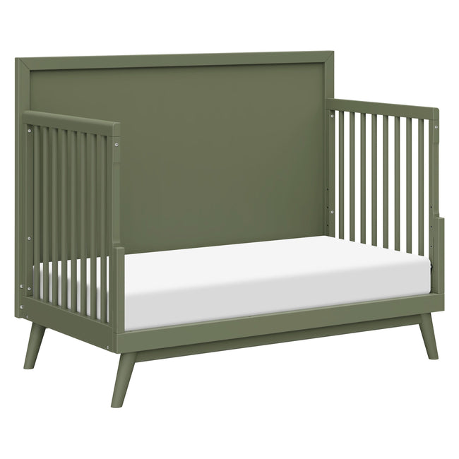 M15901OL,Babyletto,Palma Mid-Century 4-in-1 Convertible Crib w/Toddler Bed Conversion in Olive