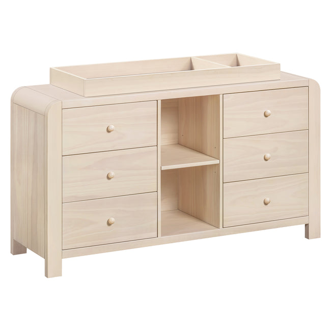 M18416NX,Babyletto Kids,TipToe 6-Drawer Assembled Dresser with Cubbies in Washed Natural