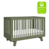 M4201OL,Babyletto,Hudson 3-in-1 Convertible Crib w/Toddler Bed Conversion Kit in Olive