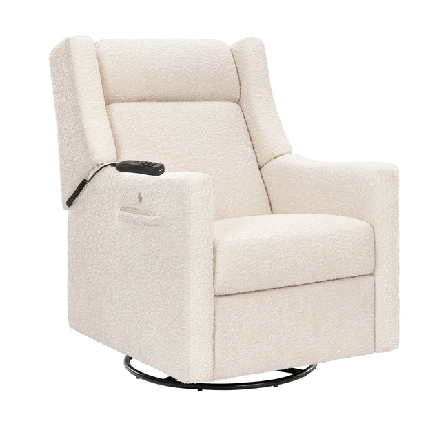 M11283PWB,Babyletto,Kiwi Deluxe Power Glider Recliner w/Heat&Massage in Performance Ivory Boucle