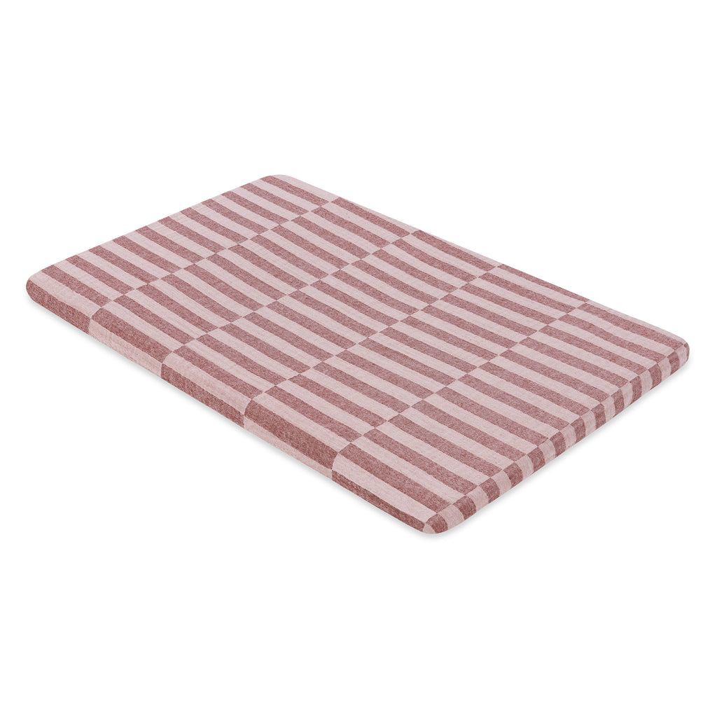 T30434,Babyletto,Maroon Stripe Muslin All-Stages Bassinet Sheet in GOTS Certified Organic Cotton