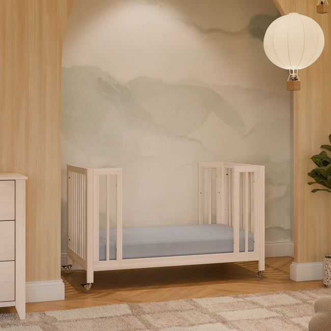 M30880NX,Babyletto,Rolli 9-in-1 Convertible All-Stages® Crib w/ Bassinet & Toddler Bed Kits in Washed Natural