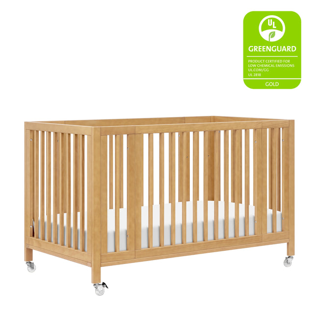 M30880HY,Babyletto,Rolli 9-in-1 Convertible All-Stages® Crib w/ Bassinet & Toddler Bed Kits in Honey