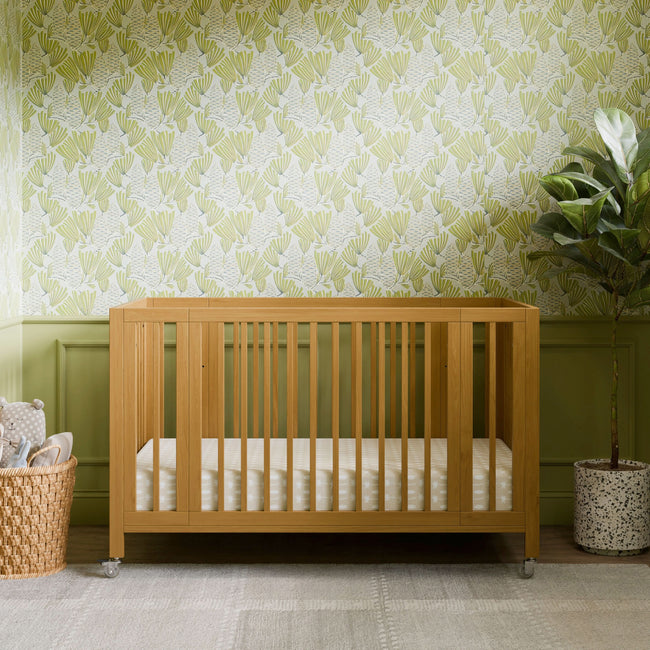M30880HY,Babyletto,Rolli 9-in-1 Convertible All-Stages® Crib w/ Bassinet & Toddler Bed Kits in Honey
