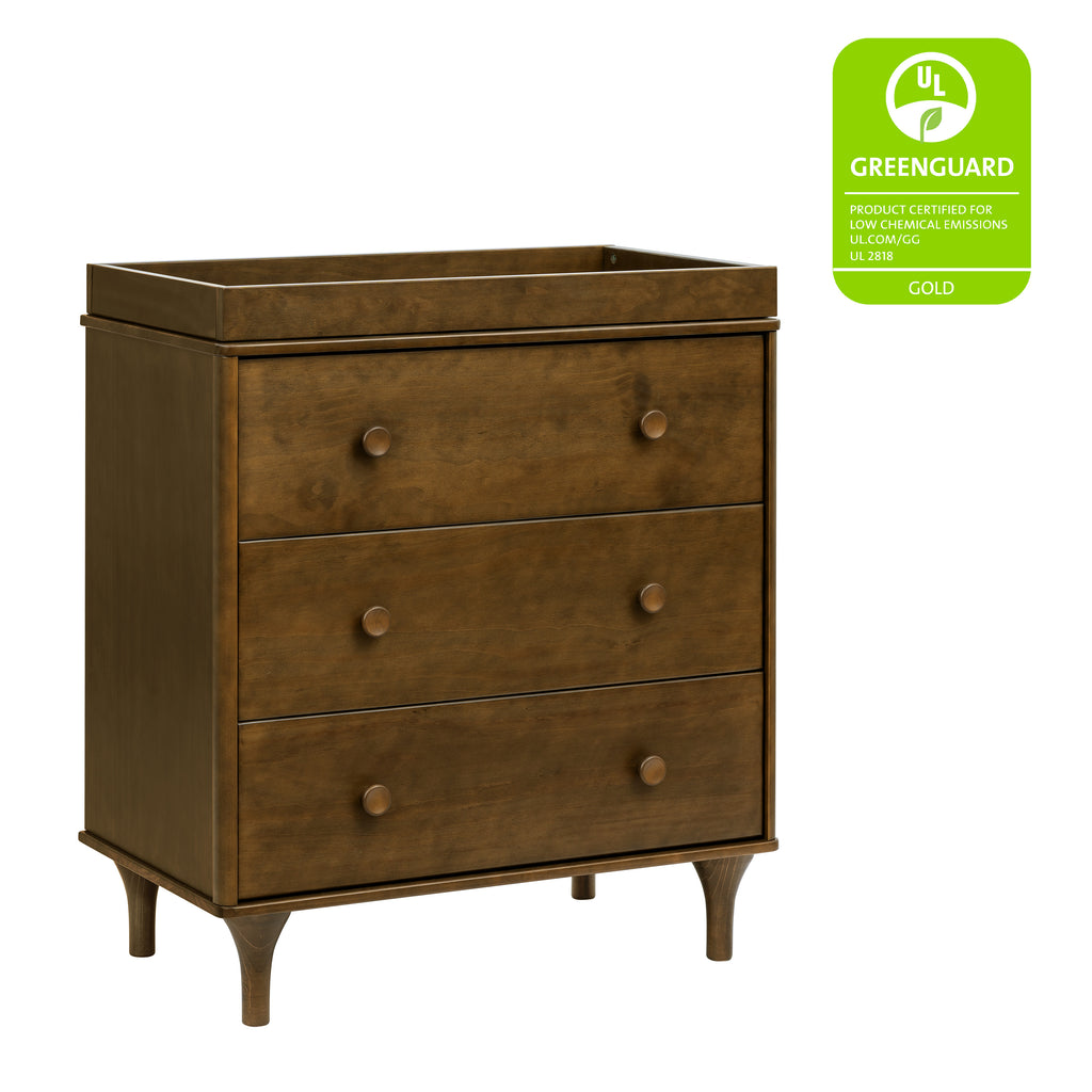 M9023NL,Babyletto,Lolly 3-Drawer Changer Dresser in Natural Walnut