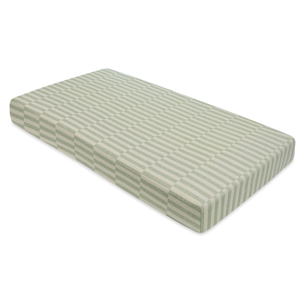 T30535,Babyletto,Moss Stripe Muslin Crib Sheet in GOTS Certified Organic Cotton