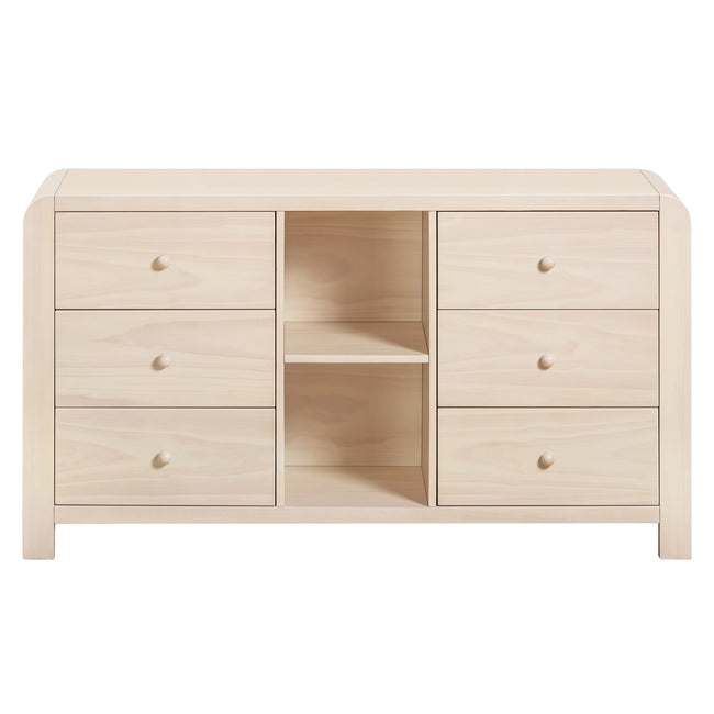M18416NX,Babyletto Kids,TipToe 6-Drawer Assembled Dresser with Cubbies in Washed Natural