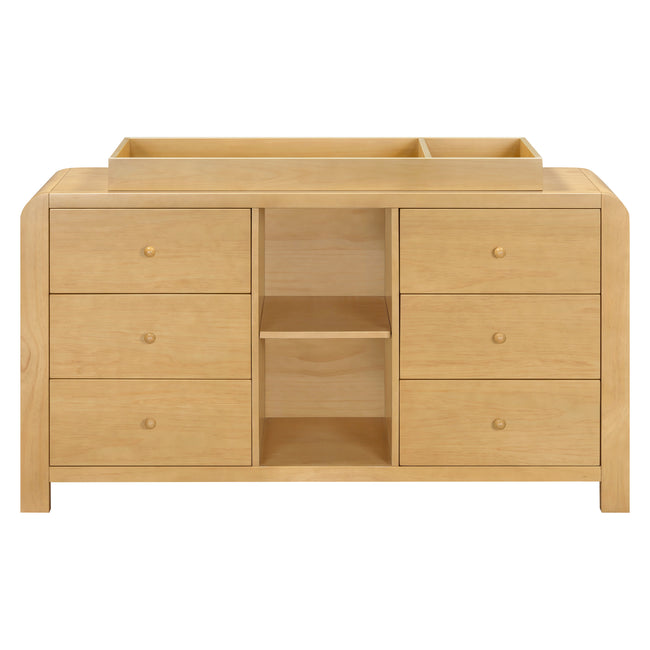 M18416HY,Babyletto Kids,TipToe 6-Drawer Assembled Dresser with Cubbies in Honey