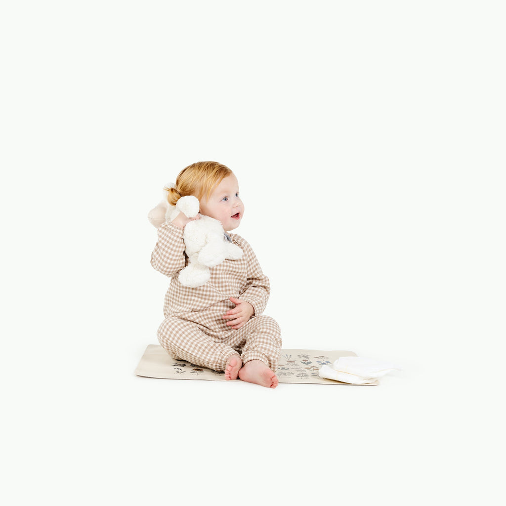 image of a baby sitting in a mat