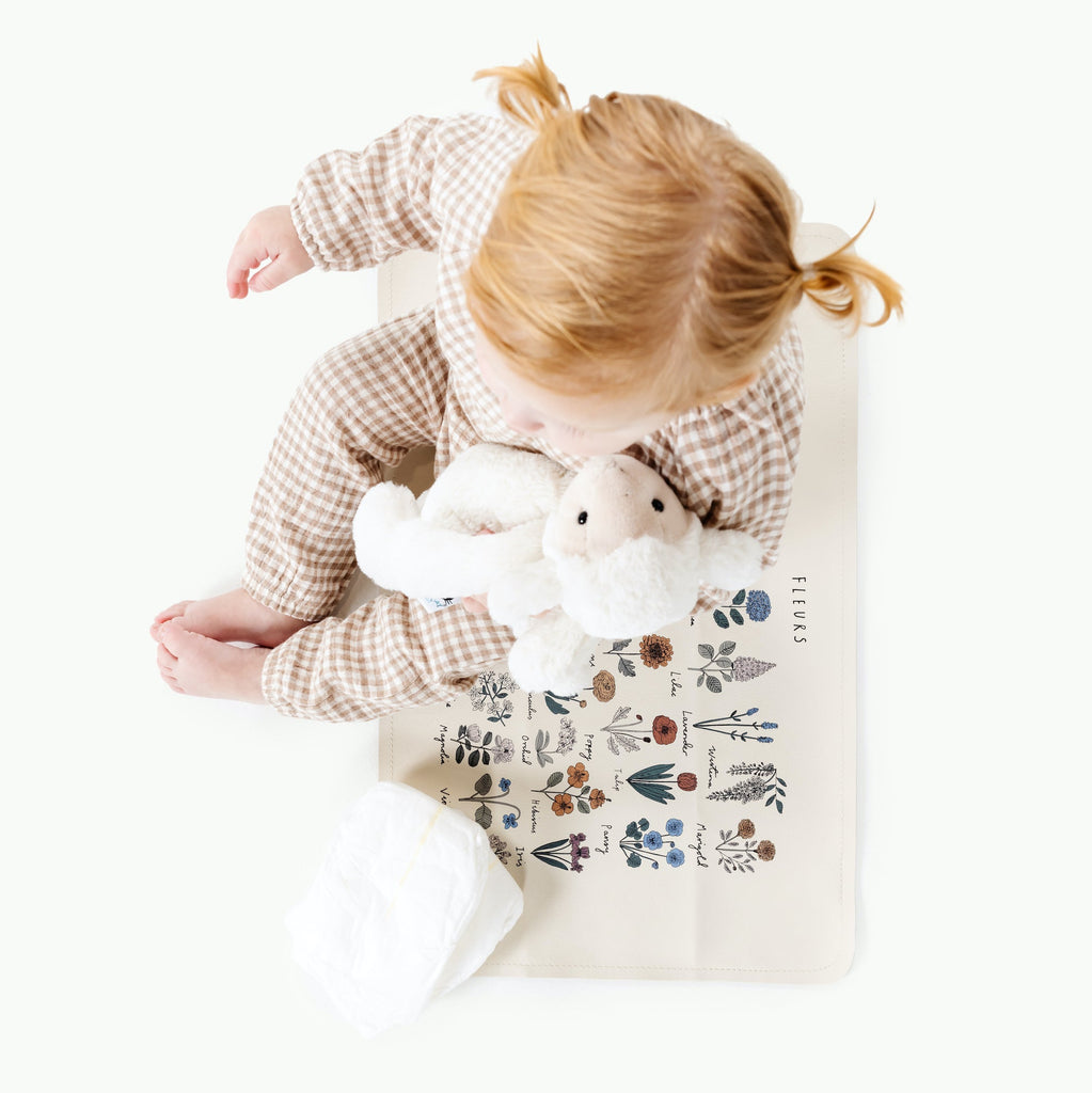 image of a baby sitting in a mat