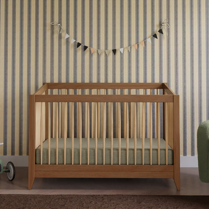 M10301CTN,Babyletto,Sprout 4-in-1 Convertible Crib w/Toddler Bed Conversion Kit in Chestnut&Natural
