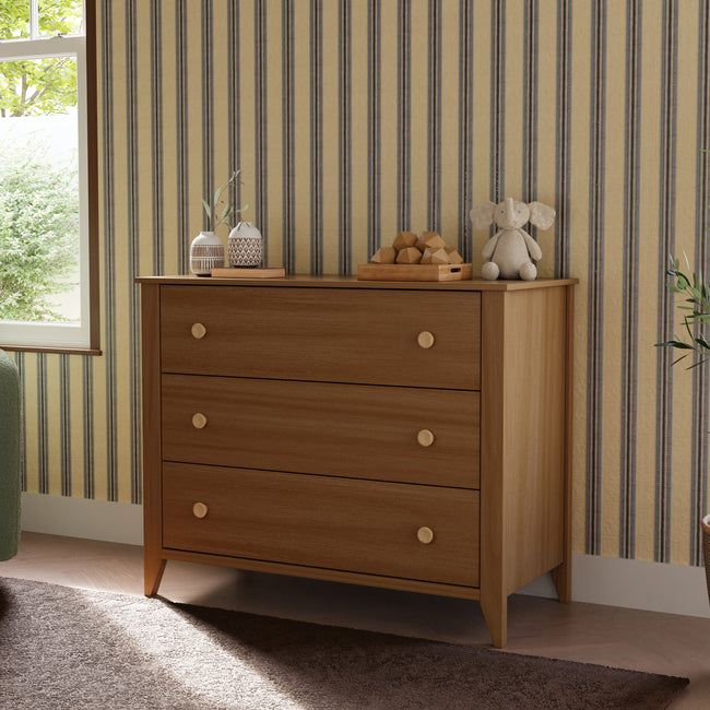M10323CTN,Babyletto,Sprout 3-Drawer Changer Dresser in Chestnut and Natural Finish