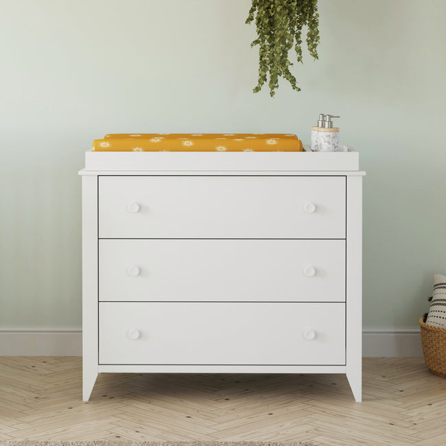 M10323W,Babyletto,Sprout 3-Drawer Changer Dresser in White Finish