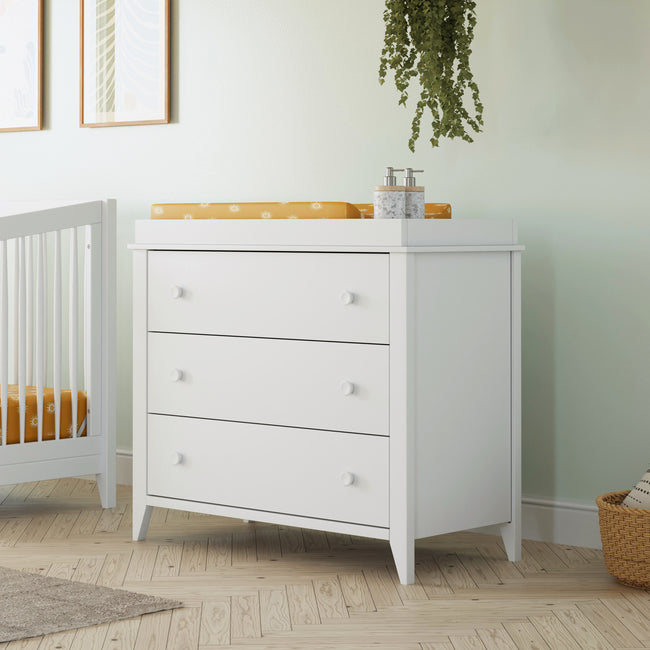 M10323W,Babyletto,Sprout 3-Drawer Changer Dresser in White Finish