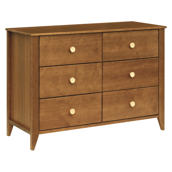 M10326CTN,Babyletto,Sprout 6-Drawer Double Dresser in Chestnut and Natural