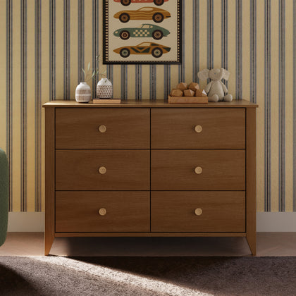 M10326CTN,Babyletto,Sprout 6-Drawer Double Dresser in Chestnut and Natural