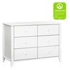 M10326W,Babyletto,Sprout 6-Drawer Double Dresser in White
