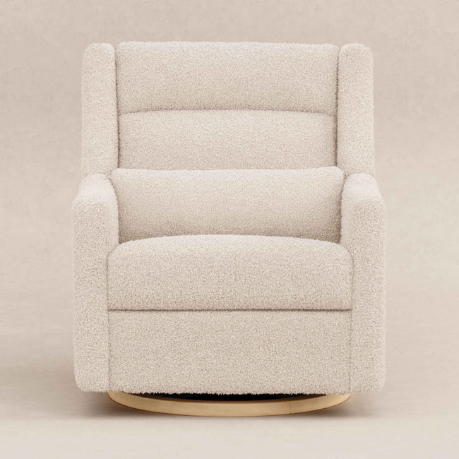 M11278ATLB,Babyletto,Kiwi Plus Chair and a Half Power Glider Recliner in Almond Teddy Loop w/ Light Wood Base