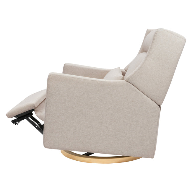 M11278PBEWLB,Babyletto,Kiwi Plus Chair and a Half Power Glider Recliner in Performance Beach Eco-Weave w/ Light Wood Base