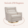 M11278PBEWLB,Babyletto,Kiwi Plus Chair and a Half Power Glider Recliner in Performance Beach Eco-Weave w/ Light Wood Base