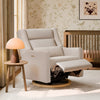 M11278PBEWLB,Babyletto,Kiwi Plus Chair and a Half Power Glider Recliner in Performance Beach Eco-Weave w/ Light Wood Base