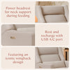 M11278PBEWLB,Babyletto,Kiwi Plus Chair and a Half Power Glider Recliner in Performance Beach Eco-Weave w/ Light Wood Base