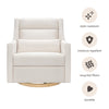 M11278PCMEWLB,Babyletto,Kiwi Plus Chair and a Half Power Glider Recliner in Performance Cream Eco-Weave w/ Light Wood Base