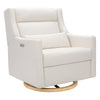 M11278PCMEWLB,Babyletto,Kiwi Plus Chair and a Half Power Glider Recliner in Performance Cream Eco-Weave w/ Light Wood Base