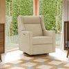 M11282DECDB,Babyletto,Kiwi Pro Power Glider Recliner w/ Power Lumbar in Performance Desert Eco-Chenille w/Dark WoodBase