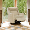 M11282DECDB,Babyletto,Kiwi Pro Power Glider Recliner w/ Power Lumbar in Performance Desert Eco-Chenille w/Dark WoodBase