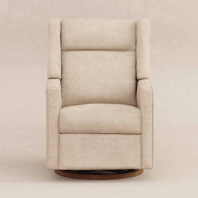M11282DECDB,Babyletto,Kiwi Pro Power Glider Recliner w/ Power Lumbar in Performance Desert Eco-Chenille w/Dark WoodBase