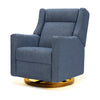 M11282OECDB,Babyletto,Kiwi Pro Power Glider Recliner w/ Power Lumbar in Performance Ocean Eco-Chenille w/Dark WoodBase
