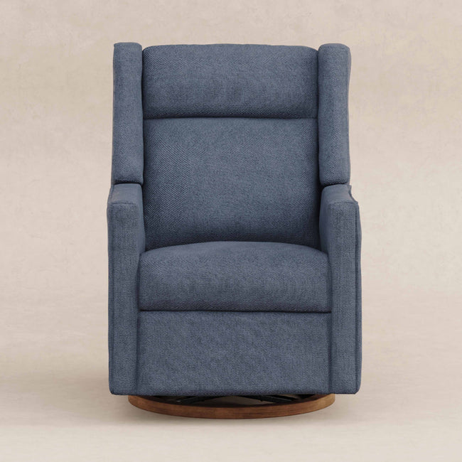 M11282OECDB,Babyletto,Kiwi Pro Power Glider Recliner w/ Power Lumbar in Performance Ocean Eco-Chenille w/Dark WoodBase