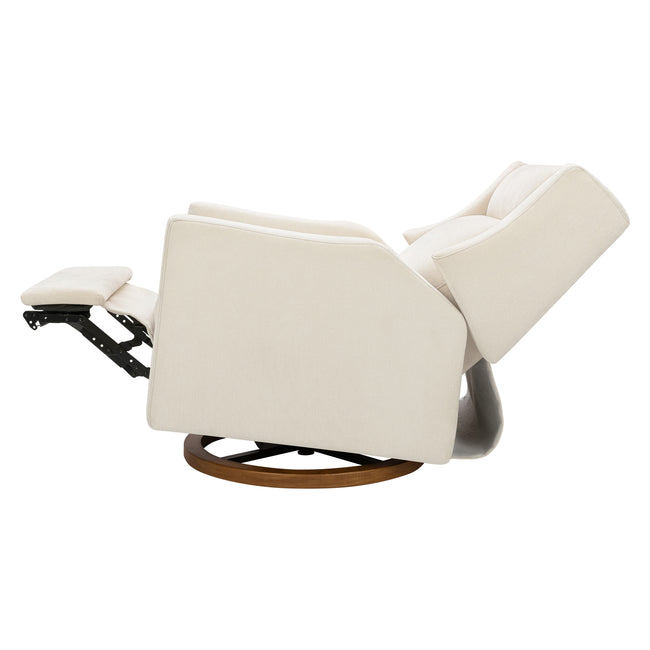 M11282OYECDB,Babyletto,Kiwi Pro Power Glider Recliner w/ Power Lumbar in Performance Oyster Eco-Chenille w/Dark WoodBase