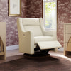 M11282OYECDB,Babyletto,Kiwi Pro Power Glider Recliner w/ Power Lumbar in Performance Oyster Eco-Chenille w/Dark WoodBase