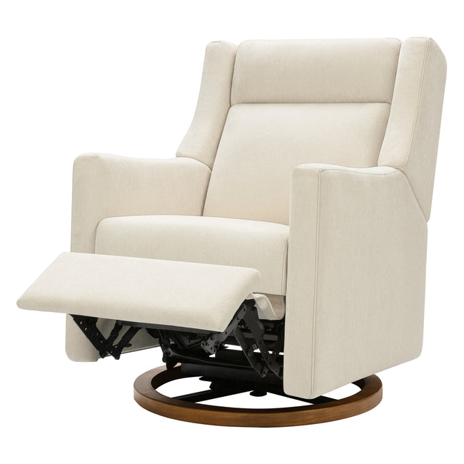 M11282OYECDB,Babyletto,Kiwi Pro Power Glider Recliner w/ Power Lumbar in Performance Oyster Eco-Chenille w/Dark WoodBase