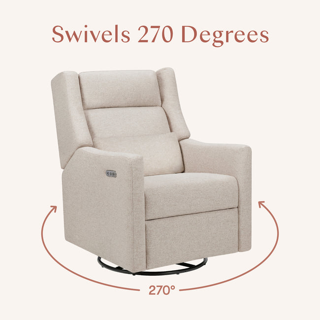 M11286PBEW,Babyletto,Kiwi Plus Power Glider Recliner w/ Power Headrest in Performance Beach Eco-Weave