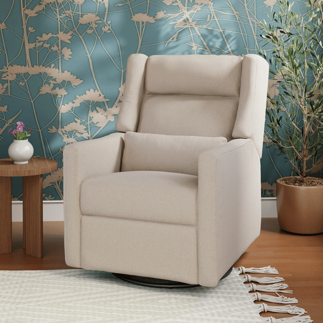 M11286PBEW,Babyletto,Kiwi Plus Power Glider Recliner w/ Power Headrest in Performance Beach Eco-Weave