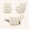 M11288ATLB,Babyletto,Kiwi Glider Recliner w/ Electronic Control and USB in Almond Teddy Loop w/ Light Wood Base