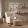 M11288ATLB,Babyletto,Kiwi Glider Recliner w/ Electronic Control and USB in Almond Teddy Loop w/ Light Wood Base