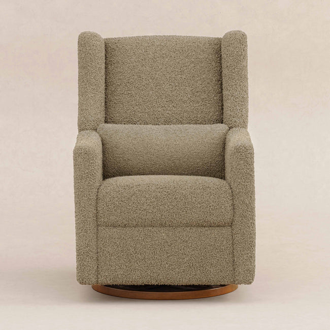 M11288LTDB,Babyletto,Kiwi Glider Recliner w/ Electronic Control and USB in Latte Teddy Loop w/ Dark Wood Base