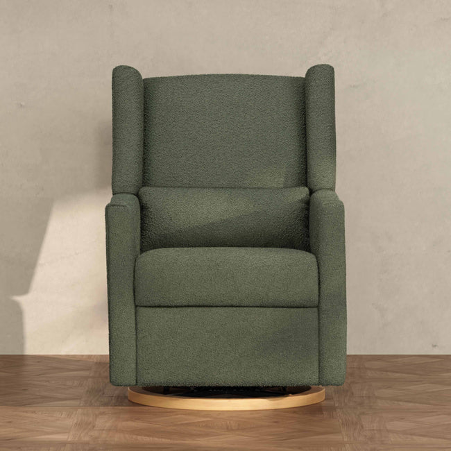 M11288OBLB,Babyletto,Kiwi Glider Recliner w/ Electronic Control and USB in Olive Boucle w/Light Wood Base