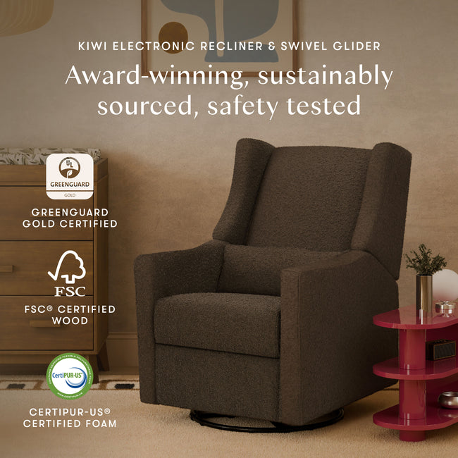 M11288PCB,Babyletto,Kiwi Glider Recliner w/ Electronic Control and USB in Performance Cocoa Boucle