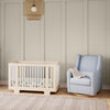 M11288PCETLB,Babyletto,Kiwi Glider Recliner w/ Electronic Control and USB in Performance Blue Chambray Eco-Twill/Light Wood