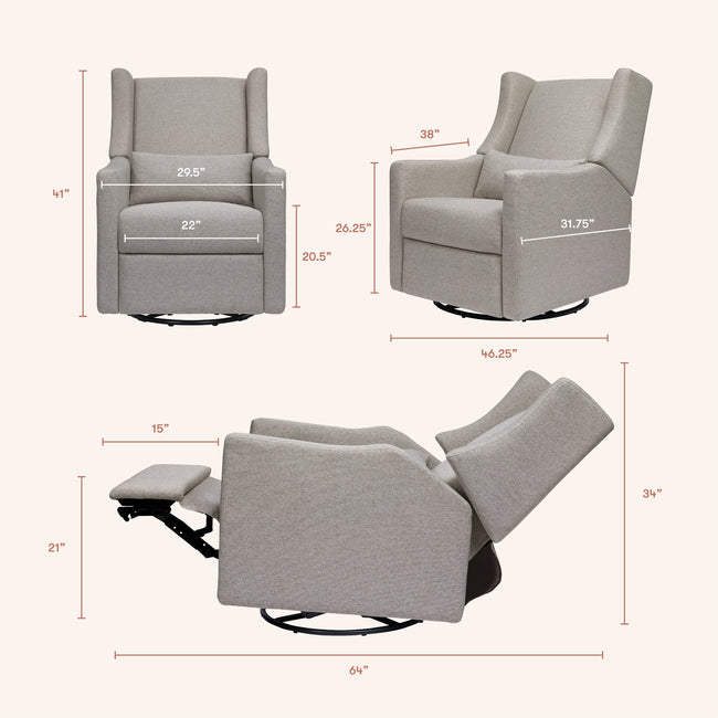 M11288PGEW,Babyletto,Kiwi Glider Recliner w/ Electronic Control and USB in Performance Grey Eco-Weave