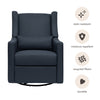 M11288PVET,Babyletto,Kiwi Glider Recliner w/ Electronic Control and USB in Performance Navy Eco-Twill