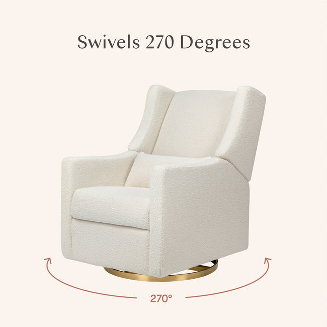 M11288WBG,Babyletto,Kiwi Glider Recliner w/ Electronic Control and USB in Ivory Boucle w/Gold Base